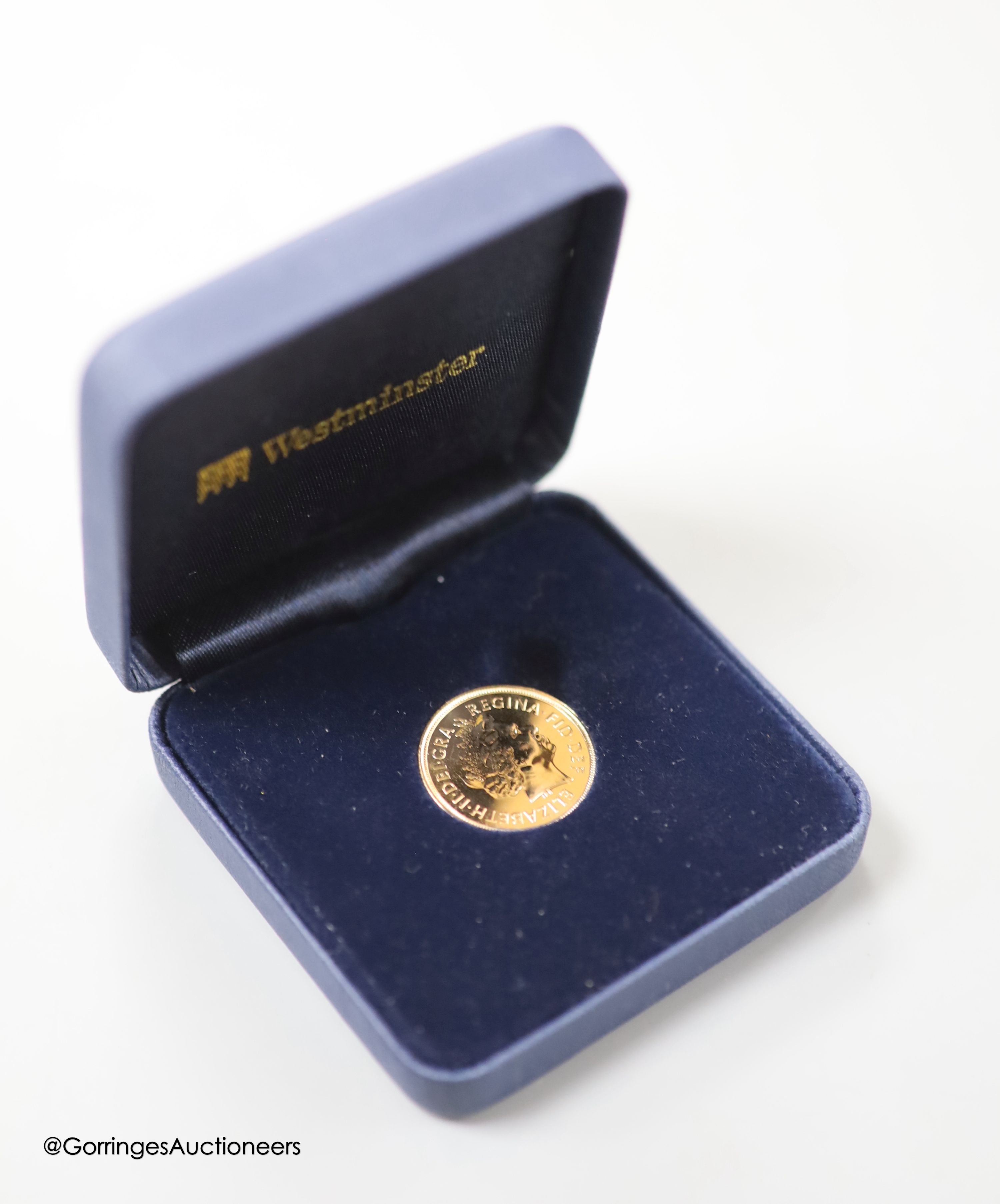A QEII gold sovereign, 2008.